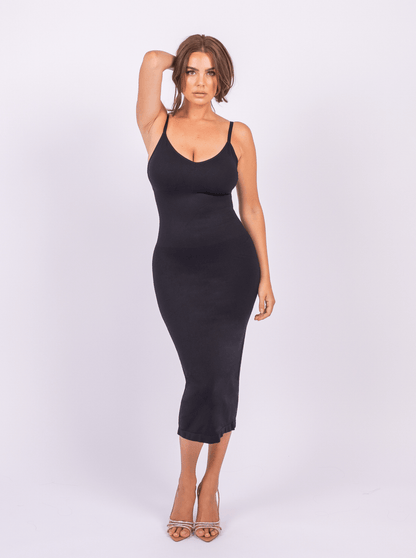 Shaper Maxi Kleid mit V-Ausschnitt und Spaghettiträgern
