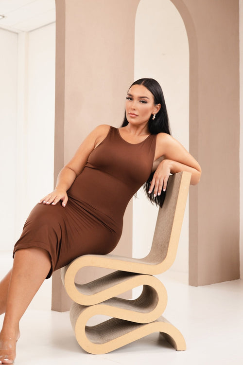 Shaper Maxi Kleid mit U-Rücken