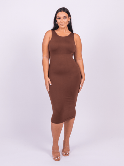 Shaper Maxi Kleid mit U-Rücken